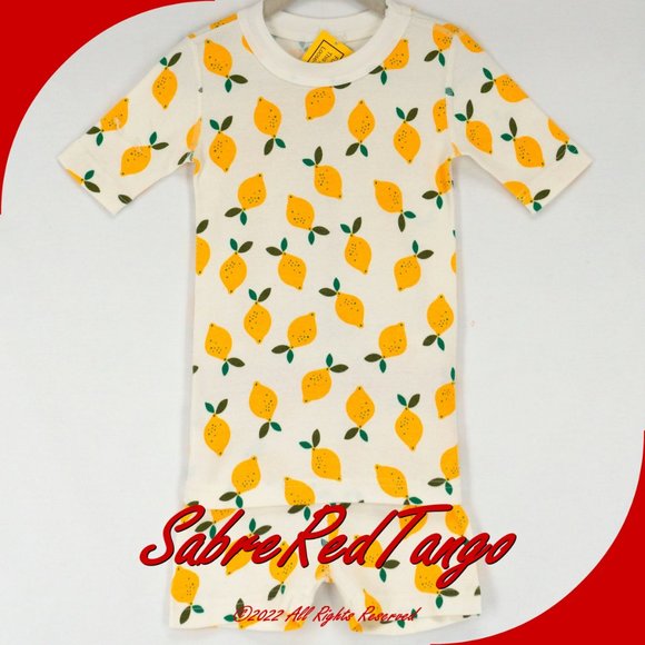 Hanna Andersson Other - NWT Hanna Andersson Organic Short Johns Pajamas Lemonade White Print 110 5